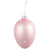 Clayre & Eef 6GL4468 Hangende eierdecoratie Ø 8x12 cm Roze Wit