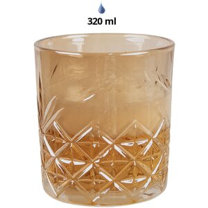 Clayre & Eef 6GL4885 Amber drinkglas 8x9 cm 320 ml