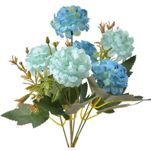 Clayre & Eef 6PL0265 Kunstbloem 15x10x30 cm Blauw Groen