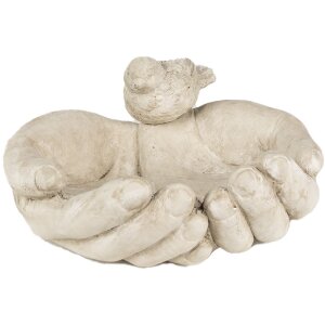 Clayre & Eef 6TE0502 Vogelvoederhuisje Handvorm Beige 23x21x9 cm