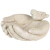 Clayre & Eef 6TE0502 Vogelvoederhuisje Handvorm Beige 23x21x9 cm