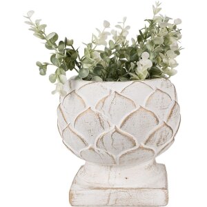 Clayre & Eef 6TE0511M Bloempot Wit Ø 18x17 cm