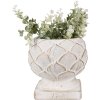 Clayre & Eef 6TE0511M Bloempot Wit Ø 18x17 cm