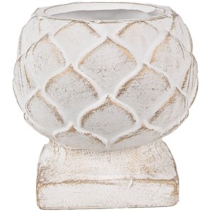 Clayre & Eef 6TE0511S Bloempot Ø 14x14 cm Wit...