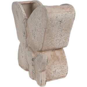 Clayre & Eef 6TE0514 Bloempot Vlinder Beige 24x10x19 cm