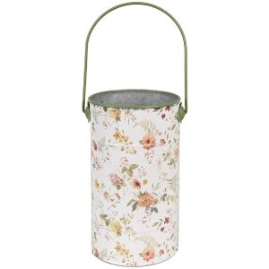 Clayre & Eef 6Y5511L Decoratieve emmer bloemenpatroon Ø 19x27 cm