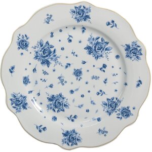 Clayre & Eef BRBDP Klein Bordje Porselein Wit Blauw...