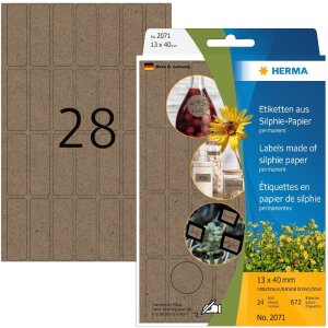 HERMA 2071 Universele etiketten 12x40mm Silphie papier...