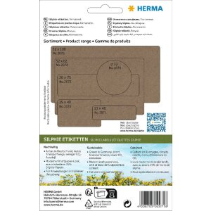 HERMA 2071 Universele etiketten 12x40mm Silphie papier...