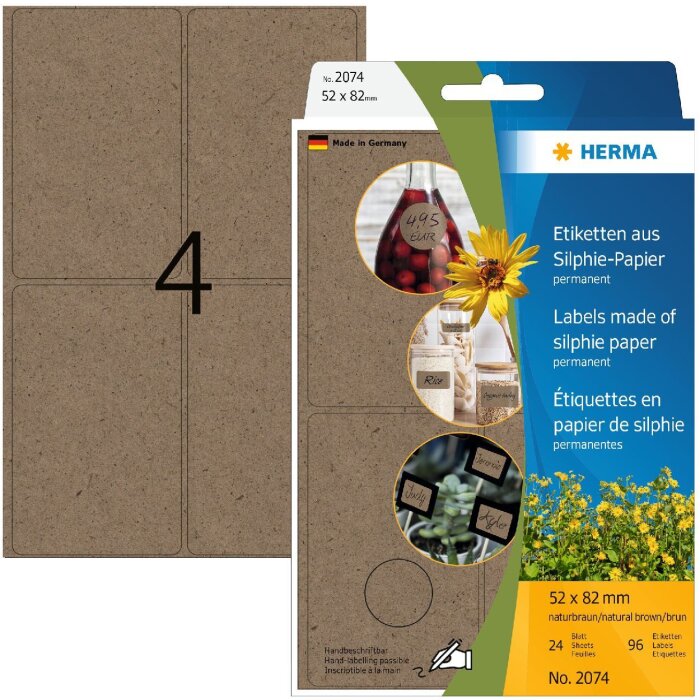 HERMA 2074 Universele etiketten 52 x 82 mm Silphie-papier voor handetikettering