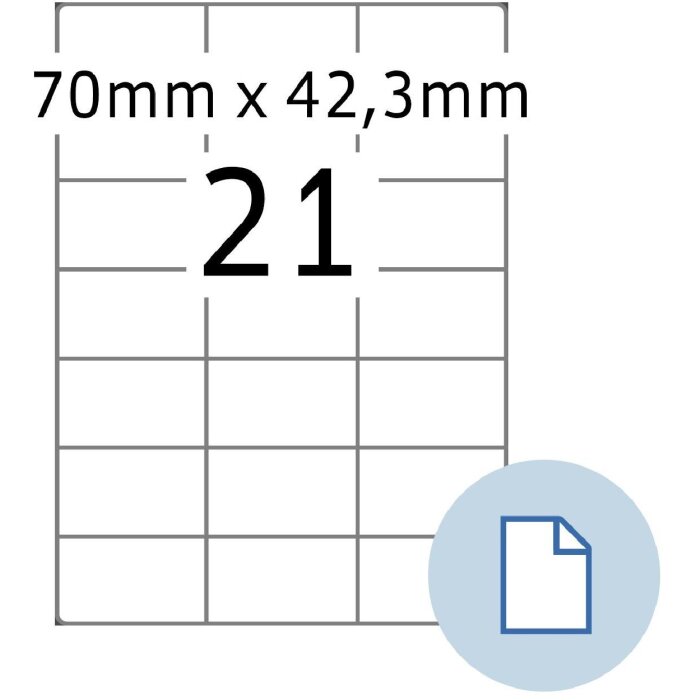 HERMA 8421 Vellenetiketten A4 papier wit 70x42,3 mm 500 vellen/10500 etiketten