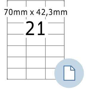 HERMA 8421 Vellenetiketten A4 papier wit 70x42,3 mm 500...