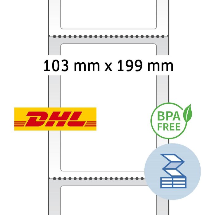 HERMA 58506 DHL verzendetiketten 103x199 mm direct thermisch 1100 etiketten/verpakking