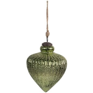 Clayre & Eef 6GL4558XL Kerstbal glas boheems groen...