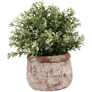 Clayre & Eef 6TE0527S Bloempot Terracotta Beige Ø 13x9 cm Landelijke stijl