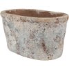 Clayre & Eef 6TE0528L Bloempot Terracotta Beige Blauw 26x13x12 cm Landelijke stijl