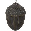 Clayre & Eef 6GL4528XL Kerstboombol Zwart Goud 18x27 cm