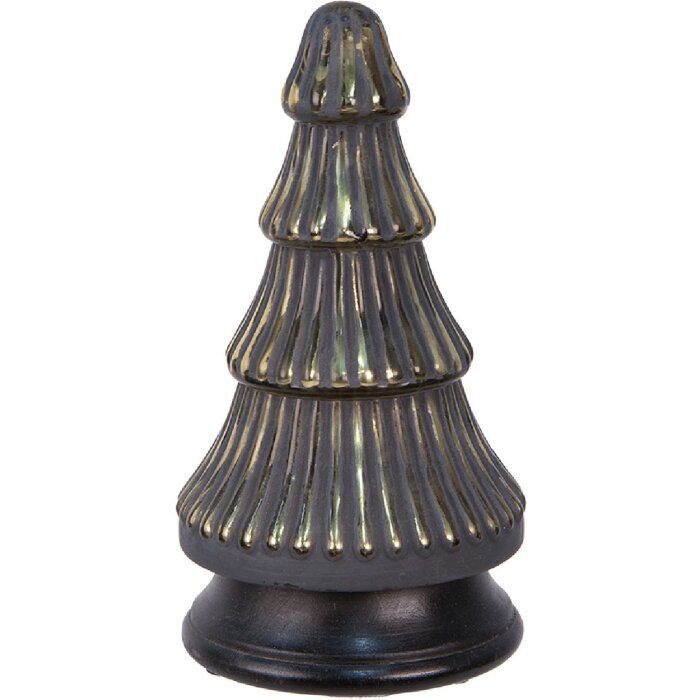 Clayre & Eef 65382 Kerstboom Goud Grijs Ø 14x25 cm