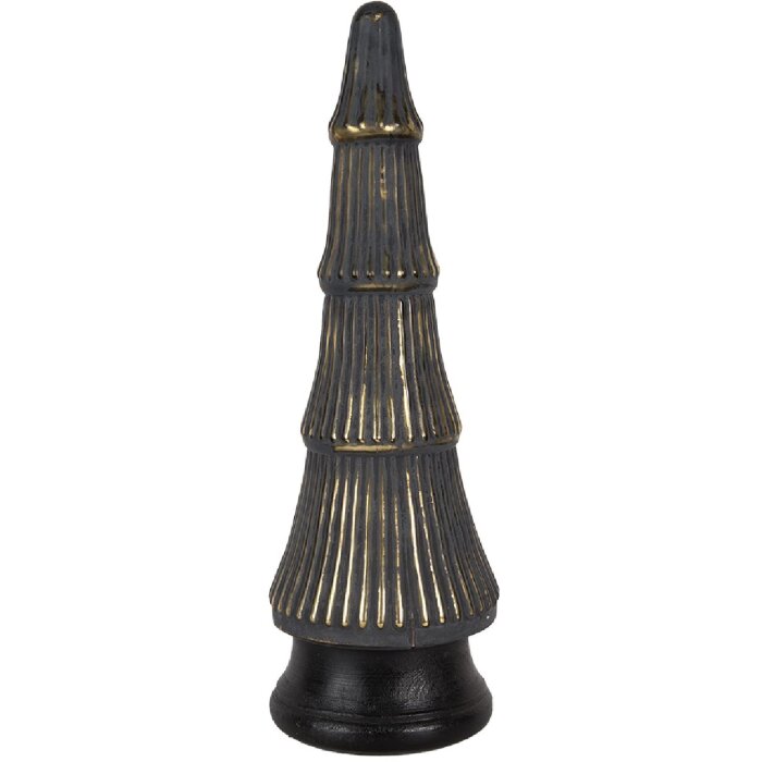 Clayre & Eef 65383 Kerstboom Goud Grijs Ø 15x45 cm