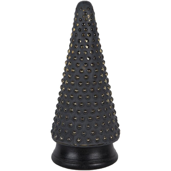 Clayre & Eef 65384 Kerstboom Goud Grijs Ø 14x31 cm Landelijke stijl