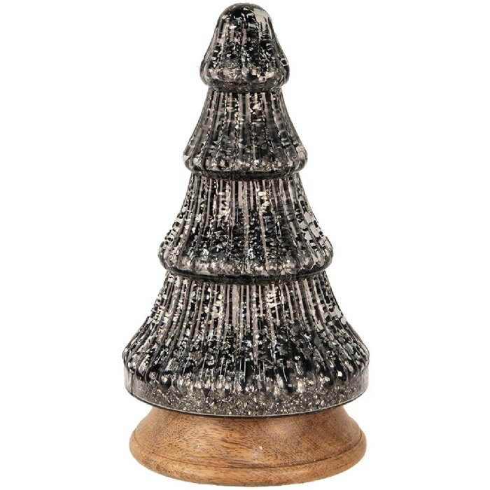 Clayre & Eef 65386 Kerstboom Zilver Zwart Ø 13x24 cm