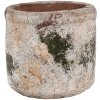 Clayre & Eef 6TE0516S Bloempot Terracotta Beige Groen Ø 12x11 cm Landelijke stijl