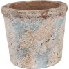 Clayre & Eef Bloempot Beige Groen Ø 14x12 cm Landelijke stijl