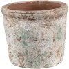 Clayre & Eef 6TE0519S Bloempot Terracotta Beige Blauw Ø 13x11 cm Landelijke stijl