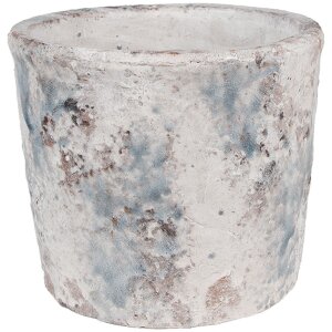 Clayre & Eef 6TE0520L Bloempot Terracotta Wit Blauw...