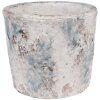 Clayre & Eef 6TE0520L Bloempot Terracotta Wit Blauw Ø 18x15 cm Landelijke stijl