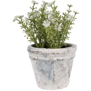 Clayre & Eef 6TE0520S Bloempot Terracotta Wit Blauw...