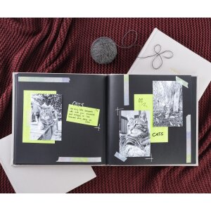 Hama Boek Album Memories 25x25cm 50 zwarte paginas Grijs