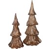 Clayre & Eef 6PR4363 Kerstdecoratie Boom LED Bruin Goudkleurig Ø 14x33 cm