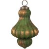 Clayre & Eef 6GL4508 Kerstballen set groen goud 29x20x9 cm Ø 8x15 cm 4 stuks