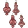 Clayre & Eef 6GL4512 Kerstbal set 4 rood glas 29x18x9cm Ø8x15cm