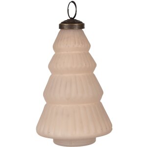 Clayre & Eef 6GL4514 Kerstboom kerstbal Beige glas...