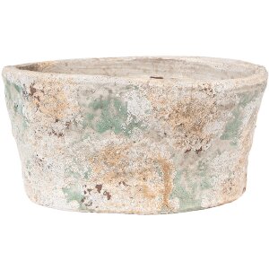 Clayre & Eef 6TE0533M Bloempot Beige Groen 22x13x11 cm