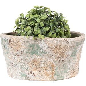 Clayre & Eef 6TE0533M Bloempot Beige Groen 22x13x11 cm