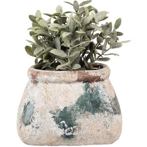 Clayre & Eef 6TE0536M Bloempot Beige Groen 20x14x13...