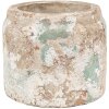 Clayre & Eef 6TE0539S Bloempot Terracotta Beige Groen Ø 11x9 cm