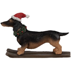 Clayre & Eef 6PR4173 Decoratie Beeldje Hond Teckel...