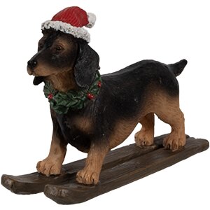 Clayre & Eef 6PR4173 Decoratie Beeldje Hond Teckel...