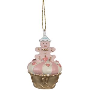 Clayre & Eef 6PR4207 Hanger biscuit roze goud...