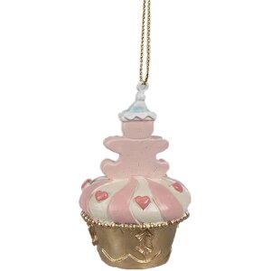 Clayre & Eef 6PR4207 Hanger biscuit roze goud...