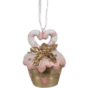 Clayre & Eef 6PR4210 Hanger biscuit roze goud...