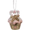 Clayre & Eef 6PR4210 Hanger biscuit roze goud Ø 5x6 cm