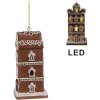 Clayre & Eef 6PR4360 Decoratiehanger peperkoekhuisje met LED 6x6x12 cm