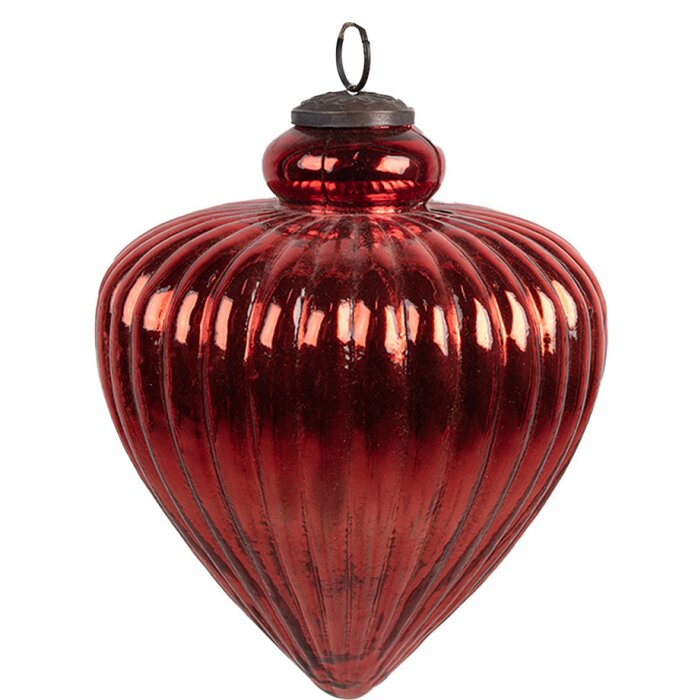 Clayre & Eef 6GL4548L Kerstbal rood Ø 13x17 cm