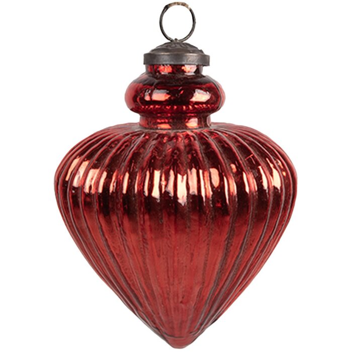 Clayre & Eef 6GL4548M Kerstbal Ø 10x13 cm Rood