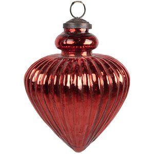 Clayre & Eef 6GL4548M Kerstbal Ø 10x13 cm Rood